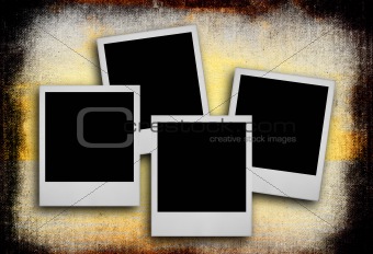 photo frames against dirty background 
