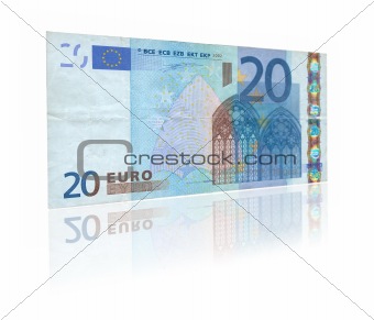 20 Euro with reflection