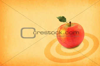 red apple on paper