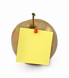 golden apple with note