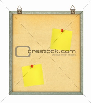 pinboard with adhesive notes