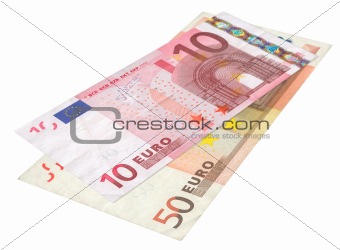 two Euro banknotes