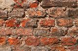 close-up of ruined brick wall 