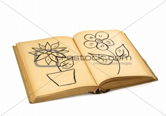 book with flower drawings