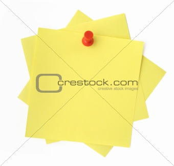 three yellow sticky notes 