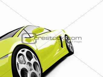 isolated closeup sportcar view