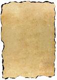 Burned edges old parchment