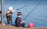 Boys Fishing off Pier