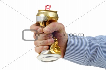 Crushed beer-can