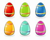 Collection of Easter colored eggs / vector