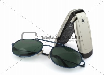 mobile phone nad sunglasses