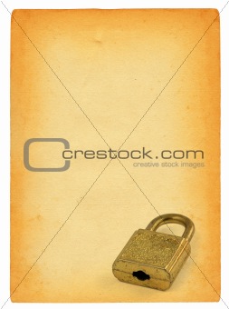 old paper page and padlock 