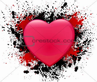 Abstract grunge valentines design with heart