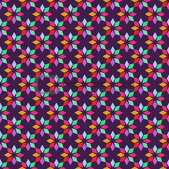 Colorful Plain Vector Seamless Pattern with Geometric Ornament
