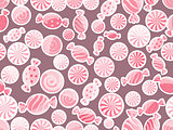 Pink striped candy seamless pattern