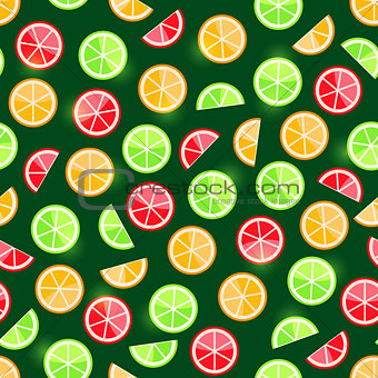 orange lime grapefruit seamless pattern