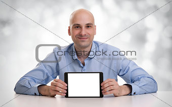 man with tablet pc
