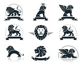 Emblems set with lions