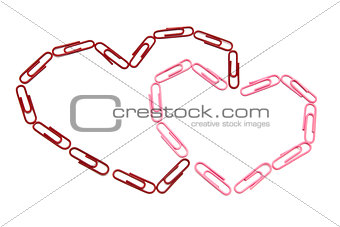 Paper clips hearts