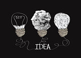 concept crumpled paper light bulb metaphor for good idea