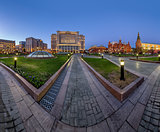 Panorama of Manege Square and Moscow Kremlin in the Evening, Mos