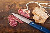 italian salame pressato pressed slicing