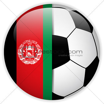 Afghanistan Flag with Soccer Ball Background