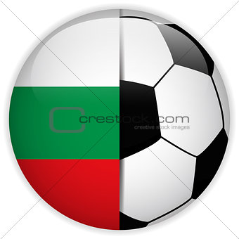 Bulgaria Flag with Soccer Ball Background