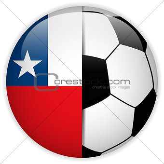Chile Flag with Soccer Ball Background