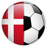 Denmark Flag with Soccer Ball Background