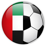 Emirates Flag with Soccer Ball Background