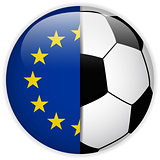 Europe Flag with Soccer Ball Background
