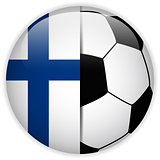 Finland Flag with Soccer Ball Background