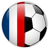 France Flag with Soccer Ball Background