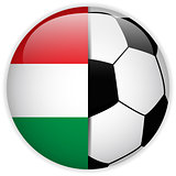 Hungary Flag with Soccer Ball Background
