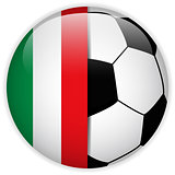 Italy Flag with Soccer Ball Background