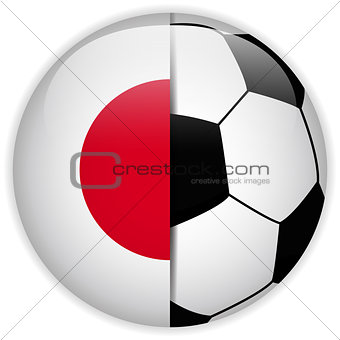 Japan Flag with Soccer Ball Background