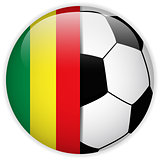 Mali Flag with Soccer Ball Background