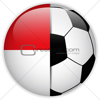 Monaco Flag with Soccer Ball Background