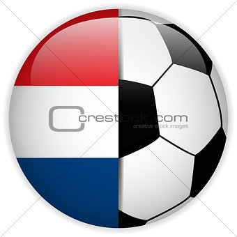 Netherlands Flag with Soccer Ball Background