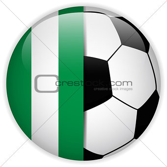 Nigeria Flag with Soccer Ball Background