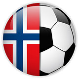 Norway Flag with Soccer Ball Background
