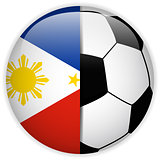 Philippines Flag with Soccer Ball Background