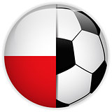 Poland Flag with Soccer Ball Background