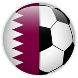 Qatar Flag with Soccer Ball Background