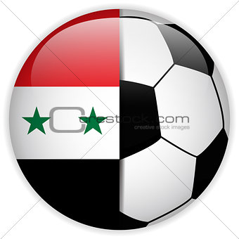 Syria Flag with Soccer Ball Background