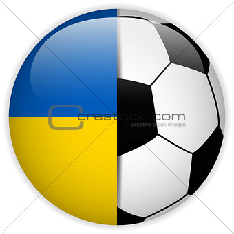 Ukraine Flag with Soccer Ball Background