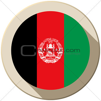 Afghanistan Flag Button Icon Modern