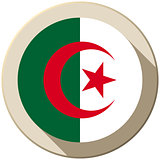 Algeria Flag Button Icon Modern
