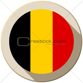 Belgium Flag Button Icon Modern